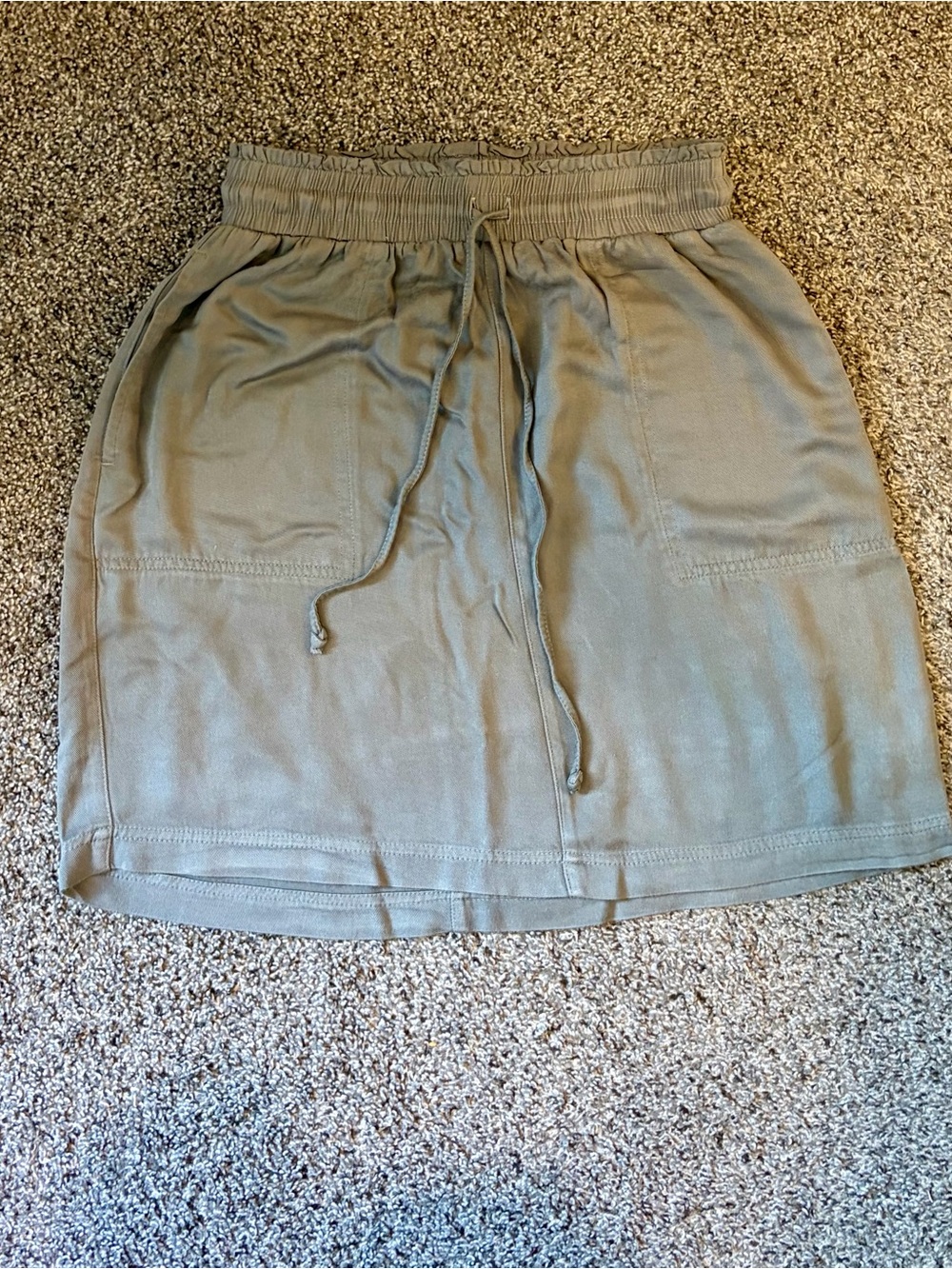 Casual Olive Drawstring Women’s Skirt
